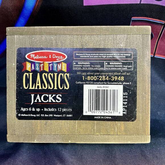 Melissa & Doug Heirloom Quality Handcrafted Past-Tyme Classic Game Jacks Toy - Picture 4 of 10